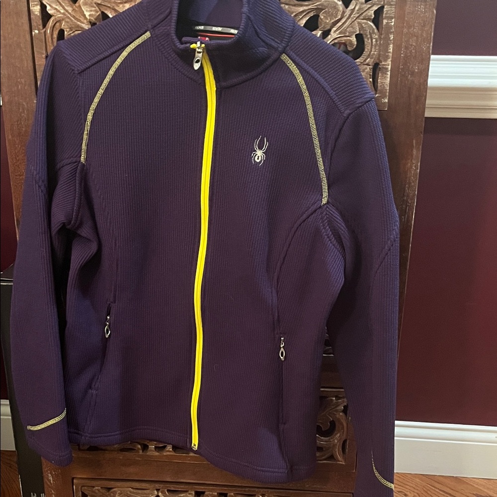 Spyder Dark Purple Women’s Jacket with Bright Yellow Zipper